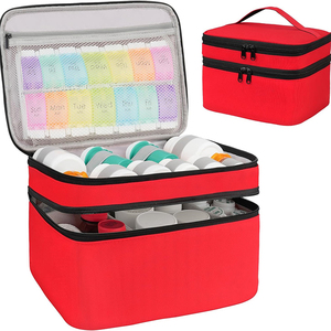 Bolsa de viaje para medicamentos, botiquín de primeros auxilios familiar, bolsa de almacenamiento de medicamentos, organizador de botellas de pastillas, divisor ajustable - Product Image 1