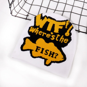 Biểu Tượng Tùy Chỉnh Beanie <span class=keywords><strong>Hat</strong></span> Dễ Thương Phim Hoạt Hình Cá Và Chữ Mô Hình Dệt Kim Y2K Beanie Cao Cấp Acrylic Đô Thị Unisex Thời Trang Mùa Đông Mũ - Product Image 5