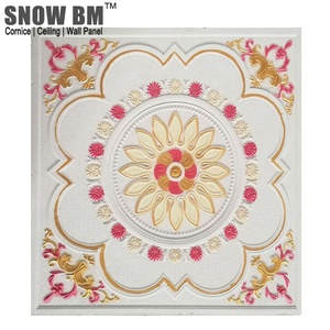 Décor intérieur fleur, 10 m, 60x60 haute qualité, faux plâtre pour décoration, prix du plafond - Product Image 5