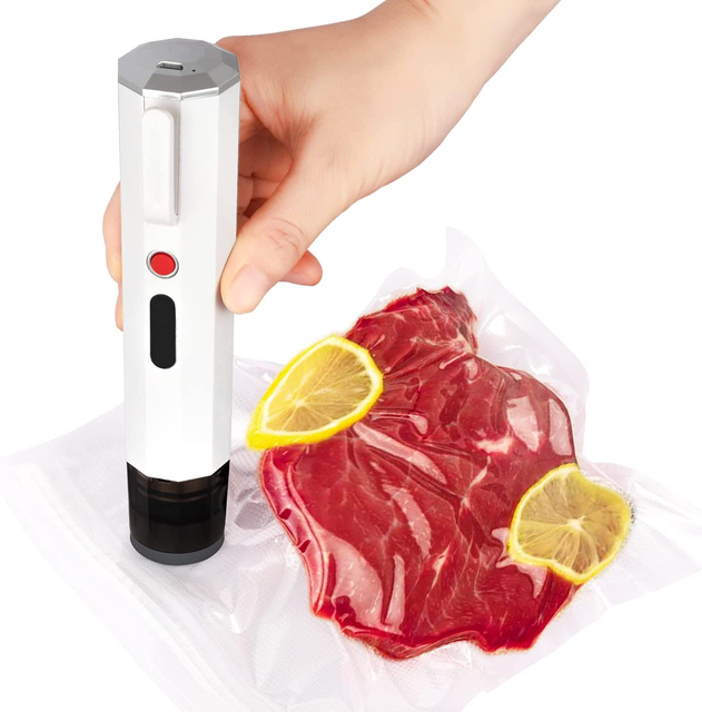 Portable Handheld Mini Plastic Vacuum Pump Sealing Machine USB Rechargeable Kitchen Vacuum Sealer for Household & Car Use