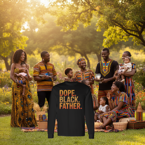 Camiseta de manga larga Dope Black Father, orgullo africano, para papá, día del padre - Product Image 3