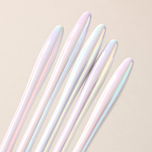 White Gold Nail Art Brush Set Light Therapy Painting Liner Detail Drawing <b>Builder</b> Gel French Crystal Carving Pen Manicure Brush - Product Image 3