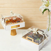 Boîtes à gâteaux en gros transparentes en carton ondulé 4x9 grilles, emballage mini-gâteaux à emporter, finition mate pour gâteaux et tartes aux fruits