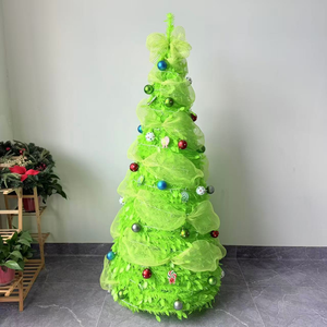 Vente en gros d'arbres de Noël pliables personnalisés de haute qualité, 4/5/6 pieds, lumières LED multicolores, installation facile, personnalisables, écologiques - Product Image 3