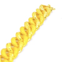 Bracelet unisexe classique hip-hop/rock en laiton plaqué or 24 carats, largeur 20 mm, bijoux fantaisie, cadeau, marque E