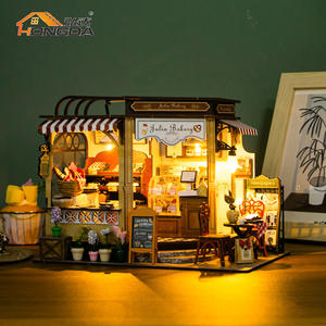 Hongda M2422 Julia panetteria casa delle bambole in legno casa delle bambole per ragazze diy casa delle bambole in miniatura kit con luce - Product Image 5