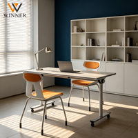 Bureau pliant portable de haute qualité, mécanisme de pliage rapide, forte capacité de charge, support mobile, plateau en bois pour l'école et la formation