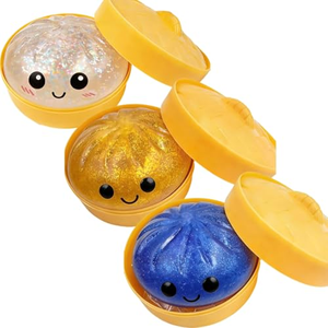 Dumpling <b>Squishies</b> Glitter TPR Maltose <b>Squishy</b> Soft Toys Colorful Stress Balls Squeeze Toys Slow Rebound Stress Relief Toy - Product Image 2