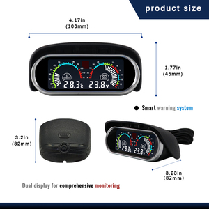 文乐新型通用汽车零件，带水温传感器电子仪表液晶2合1水平水温和电压表 - Product Image 4