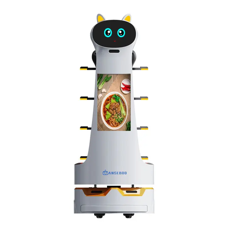 Anseboo Elektrische Food Levering Voertuig Robot Restaurant Ober Service Robot Voor Restaurant Coffeeshop Hotel En Fastfoodwinkel