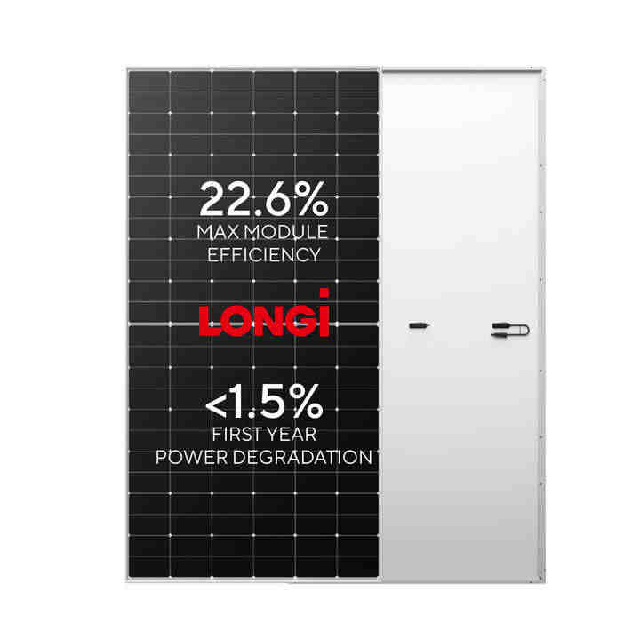 For Longi Himo7 Solar Panel 580W Dual Glass Bifacial PV Module HJT Half ...