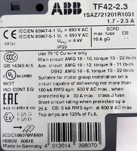 TF42-<span class=keywords><strong>2.3</strong></span> 过载继电器 - <span class=keywords><strong>2</strong></span> 件装 - Product Image 2