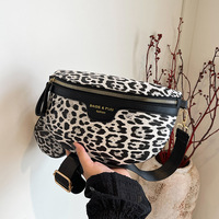 2 PCS/Set Leopard Print PU Leather Fanny Pack Sling Belt Bags Large Capacity Crossbody Chest Bags Women Waist Bag With Pouch