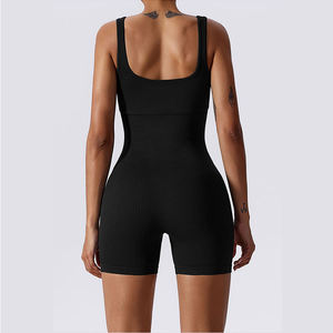 Mamelucos de Yoga para Fitness a la moda para mujer, mallas cortas de cuerpo sin mangas, mono de una pieza de Color sólido, ropa activa - Product Image 6