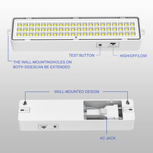 Lámpara <span class=keywords><strong>de</strong></span> Emergencia LED Recargable <span class=keywords><strong>de</strong></span> <span class=keywords><strong>Larga</strong></span> <span class=keywords><strong>Duración</strong></span> con 60 SMD, Forma Alargada para Montar en la Pared - Product Image 4