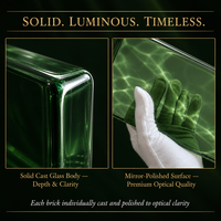 Brique de verre verte solide rectangulaire décorative imperméable pour mur-rideau d'hôtel et de villa – Vente en gros directe usine