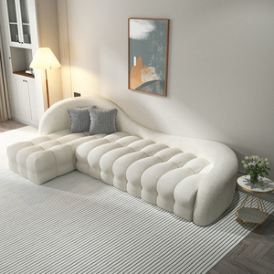 Divano in Tessuto Francese dal Design Minimalista, Lussuoso con Spugna ad Alta Resilienza, Set di Arredamento Moderno per Soggiorno - Product Image 2