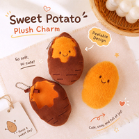 Porte-clés en peluche patate douce rôtie mignonne, design anime doux, poupée suspendue, pendentif pour sac à dos, cadeau