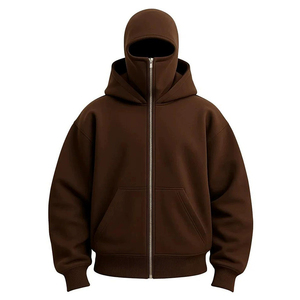 <span class=keywords><strong>Sudadera</strong></span> con <span class=keywords><strong>Capucha</strong></span> Doble de Felpa Gruesa de 430G, Estilo Americano, Unisex, con Cierre Completo, Estilo Urbano, Talla Grande - Product Image 5