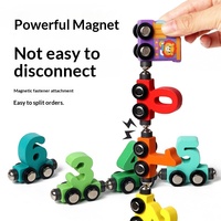 Houten Magnetische Auto Set voor peuters, kinderen, jongens en meisjes, educatief treinset speelgoed met cijfers & alfabet
