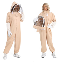 Nouvelle combinaison de protection légère pour apiculteur 2026, couleur abricot, en polyester-coton, sans gants, tailles XL XXL (1 pièce)