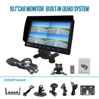 Monitor de Seguridad para Automóvil de 10 Pulgadas con Pantalla IPS de Vista Cuádruple y Pantalla Dividida de 4 Canales para Camiones de Trabajo Pesado, Sistema de Cámara de Reversa