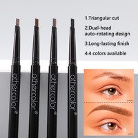 Crayon à sourcils rétractable fin à marque privée, 4 teintes, waterproof, longue tenue, logo personnalisé, cosmétiques en gros