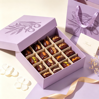 Boîte d'emballage de luxe en carton pour dattes, avec logo personnalisé, couvercle et base rigides, pour desserts, vente en gros, impression personnalisée en usine