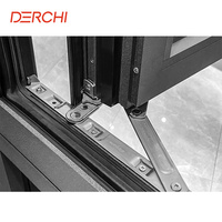 DERCHI IBS Show Fenêtres en aluminium Boîtier de projet USA Isolation en bois à double vitrage à rupture thermique Fenêtres et portes en aluminium