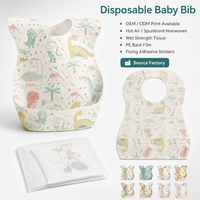 Bavoirs jetables imperméables anti-fuites pour bébé avec poche de récupération, emballés individuellement, portables pour l'alimentation, les voyages et l'usage quotidien