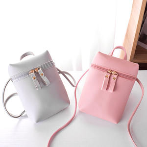 थोक नई मिनी एकल कंधे बैग मीठा महिलाओं डबल जिपर पु चमड़े शून्य पर्स - Product Image 4