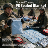 Couverture auto-chauffante, meilleure que la couverture de survie classique, 12 panneaux, imperméable, pour la protection contre l'hypothermie en milieu sauvage