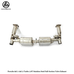 Sistema de Escape Completo CSZ con Válvulas para <span class=keywords><strong>Porsche</strong></span> <span class=keywords><strong>997</strong></span>.2 <span class=keywords><strong>Turbo</strong></span> 3.8T 2009-2012, Silenciador Trasero con Válvulas - Product Image 4