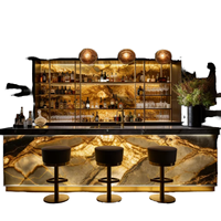 Comptoir de bar commercial de style moderne avec comptoir en marbre