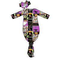 Pyjama-gigoteuse personnalisé en bambou et élasthanne doux, noué, pour bébés et enfants, avec fermeture éclair, en fibre de bambou, à manches longues