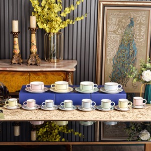 Hot Selling Porcelain Tea <b>Cup</b> and Saucer <b>Set</b> Decorative Coffee <b>Cup</b> Gift Box for Home Hotel Tea Service - Product Image 1