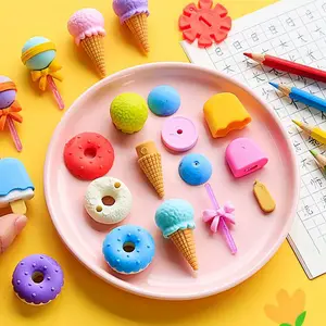 Gomma da cancellare per alimenti carino Kawaii School stazionario 3D personalizzato gelato ciambella Dessert fantasia regalo per bambini gomma da cancellare