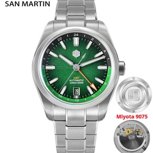 นาฬิกา San Martin รุ่น SN0144BGX ขนาด 39 มม. หน้าปัดเคลือบ JianZhan GMT Miyota 9075 นาฬิกาหรู Gada สำหรับผู้ชาย ระบบออโตเมติกจักรกล สไตล์จีน - Product Image 2