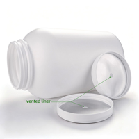 Conteneur de protéines de lactosérum isolées de qualité alimentaire en HDPE blanc de 5 L, vente en gros, pot en plastique cylindrique classique vide avec bouchon à vis en plastique