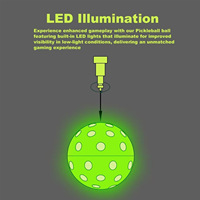 EB4 Balles de pickleball lumineuses en TPE vert, 40 trous, 74 mm, pour l'extérieur, moulées par rotation en une seule pièce, vente en gros