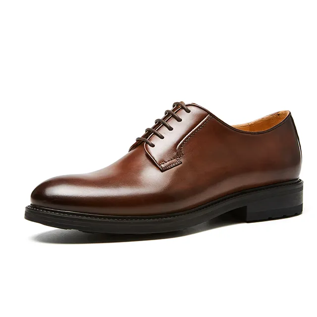 قوانغتشو مصنع تصنيع المعدات الأصلية الكلاسيكية أوكسفورد جلد طبيعي أوكسفورد مكتب الأعمال عارضة اللباس الإيطالي حذاء رجالي