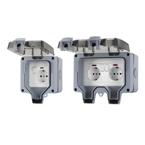 MP-2-G IP66 Waterproof EU German Double <strong>Wall</strong> <strong>Sockets</strong> Outdoor IP66 220V Europe Electrical Dual <strong>Socket</strong> Outlet - Product Image 5