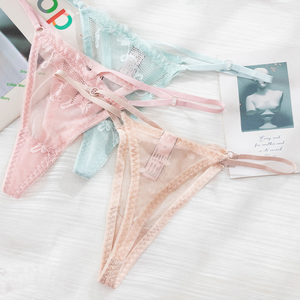 Braguitas de Encaje Transparentes con Cordón Ajustable y Corte Bajo para Mujer, MOQ Bajo - Product Image 5