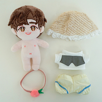 Boneka Plush Custom Berpakaian 20cm Boneka Unisex Pabrik OEM Boneka Kartun Isi Kapas PP Custom