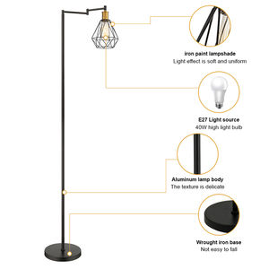 GANVA Intérieur Maison 1 tête en forme de <span class=keywords><strong>boule</strong></span> Fer Métal 40 watts Réglable E27 <span class=keywords><strong>Lampadaire</strong></span> sur pied - Product Image 5
