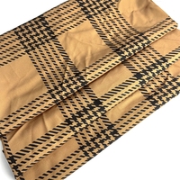 Tissu imprimé numérique à carreaux pied-de-poule beige et bleu marine classique, motif vintage pour chemisiers, costumes, jupes et vestes