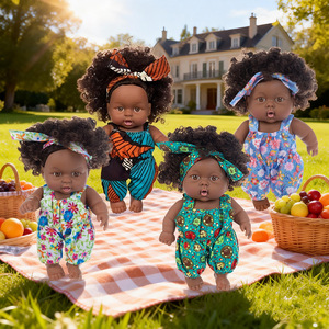Adorable poupée Reborn en vinyle tie-dye noir de 8 pouces, jouet pour enfants, compagnon de confort - Product Image 2