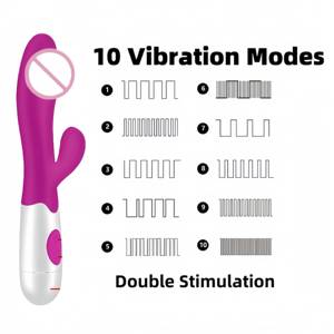 Vibrador de Conejo de Doble Cabeza con 30 Vibraciones Potentes, Juguetes Sexuales, Empaque Personalizado, Estimulador de Punto G, Masajeador Vaginal - Product Image 5