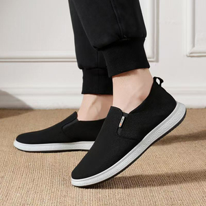 Chaussures décontractées confortables en tissu de coton pour hommes, semelle antidérapante en PVC, semelle intérieure en latex, personnalisables OEM ODM, vente en gros, chaussures de marche à enfiler - Product Image 4