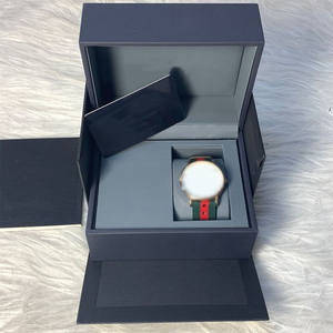 Luxury Custom Logo <b>Grey</b> Wood Watch <b>Box</b> Set-Durable Water Resistant Single-Slot Protective Packaging with Card & Certificate - Product Image 3